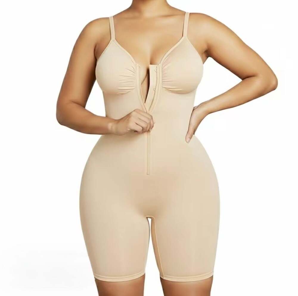 Shaperx Tummy Control Bodysuits Zip-Up Ultra Stretch Shapewear –size L/XL